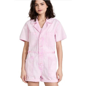 Pistola x Revolve Parker Shorts Romper in Pink Mist Sz XL Pockets Beach Summer
